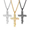 Tree of Life Cross Pingente Colares Men Religi￣o F￩ Crucifix Chain de decora￧￣o para mulheres Presente de joias