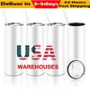 US VOORRAAD 20oz Sublimatie Tuimelaars Rechte Tumbler Met Rietjes deksels En Coaster Roestvrij Staal Draagbare Outdoor Mokken Auto Cups SS1103