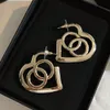 Boucles d'oreilles de créateurs de luxe Love Hoops Heart Shape Boucles d'oreilles Argent Gold Hoop Boucle d'oreille Designers pour femmes Bijoux C Dangle Stud Earring236U