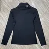 Kadın Bluzlar Gömlek Tasarımcı Hoodie Bayan Üst Yoga Gömlek Yüksek Boyun Uzun Kollu Kadın Slim-fit Dip Gömlek Tops