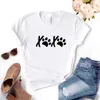 Xoxo Dog T Shirt Paw Print Camicia casual divertente da donna Lady Yong Girl Top Tee R550