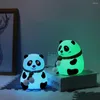 Luzes noturnas PANDA LEITO PANDA LIMPE LUZ SILUÇÃO Lâmpada de silicone USB Mesa colorida recarregável para quarto Presentes de Natal para crianças