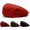 Berets 1PC Mens/Women Sboy Driver Beret Hats Solid Cotton Cabbie Golf Flat Cap