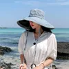 BERETSW88 FISHERMAN HAT WOMENS'S ANTI-ULTRAVIOLET FACE-SHADING SUNSHADE foldable Summer All-Match Big Brim Sun