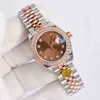 Zegarek na rękę zegarki Datejust 28 mm Wodoodporny automatyczny ruch damski Rose Gold Diamond Clock