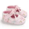 最初の歩行者生まれの幼児の女の子の子供たちのソフト靴底幼児幼児アンチスリップソリッドフリル靴