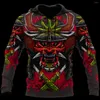 Felpe con cappuccio da uomo Red Samurai 3D Print Fashion Felpa con cappuccio unisex Casual Harajuku Streetwear Zip Sports Pullover 5XL Sudadera Hombre oversize