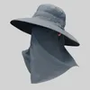 Berets W132 Summerka maska ​​na świeżym powietrzu duża głowa Kołek przeciwsłoneczny Fisherman Mężczyźni i kobiety alpinistyczne wędkowanie słońce