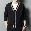 Herentruien Top Grade Autum Winter Brand mode gebreide zwarte Koreaanse casual jassen herenkleding roupas masculine's mannen Cardigan