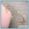 Bangle Bangle Bandles for Women Diamond Studded Heart Gold Siercolor Zinc Eloy Metal 2022 Fashion Present Girl Friend Drop Delivery Jew Dhm9o