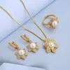 Bracelet boucles d'oreilles collier perle bague ensembles de bijoux bijoux pour femmes fête de mariage mariée O205 livraison directe 2022 Smtyk