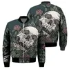 Jackets masculinos Jaqueta de inverno de outono masculino Moda elegante Hip Hop Alta qualidade Skull Skull Print Kapital Zipper Halloween Esportes