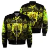 Vestes pour hommes Manteaux d'hiver pour hommes Zippered Y2K Harajuku Anime Gothique Style coréen Loose Flame Skull Imprimé Veste de luxe Top Gun JacketA