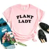 Plant Lady Print Women Casual Funny T Shirt For Yong Girl Top Tee 6 Colors Drop Ship