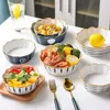 Bowls Japanese Ramen Salad Bowl European Porcelain Cute Ceramic Soup Set Mixing Rice Korean Kitchen Household Tableware