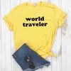 Voyageur du monde femmes Hipster T-shirt drôle T-shirt dame Yong haut pour fille t-shirt livraison directe