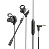 Gaming 3,5 mm przewodowe słuchawki podwójny róg sterownik stereo HiFi słuchawki basowe douszne dousza słuchawki