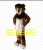 Long Fur Furry Brown Fox Mascot Costume Wolf Husky Dog Fursuit Adult Cartoon Artist Program Drum Up Business zz7659