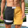 Men's Shorts Men's Summer Casual Beachwear Contrast Color Male Drawstring Patchwork Sports Sport Swimming Suit Man Pants