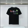 メンズカジュアルプリントクリエイティブTシャツソリッド通気性Tシャツスリムフィットクルーネック半袖男性ティーブラックホワイトグリーンメンズTシャツ＃412