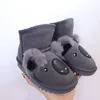 Designer-Stiefel für Kinder, Schnee, warme Stiefel, Tierbabys, Jungen und Mädchen, Leder, Slip-on-Knöchel, flach, weich, bequem, Baumwolle, Schaffell, Plüsch, für schöne Geburtstage, Weihnachtsgeschenke, 25–35