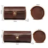 Watch Boxes Genuine Leather Roll Travel Case Chic Portable Vintage Storage Box Holder Organizer Drop