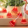 Str￤ngar 50 R￤kna julbelysningsladd LED Watermelon Light String Pizza Radish Orange Indoor Home Birthday Party Decorative