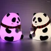 Night Lights Cute Panda LED Light Soft Silicone Touch Lamp USB Rechargeable Colorful Table For Bedroom Kids Room Xmas Gifts