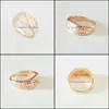 Cluster Rings Cluster Rings Fashion Women Men 585 Gold Jewelry Trendy Simple Design White Cubic Zircon Party Designs For Drop Delive Dhenh