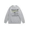 Mektup Baskı High Street Sweater Erkek Kadın Çiftler Crewneck Örme Kükürt Sonbahar Kış Sıcak Moda Günlük Sweatshirt M26