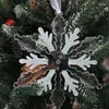 Decorazioni natalizie Ornamenti con fiocchi di neve in acrilico Glitter per alberi Abbellimenti artigianali Fiocchi di neve Forniture per feste a tema