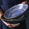 Bowls 9.5 Inch Japanese Ramen Noodle Bowl Large Ceramic Porcelain Rice Soup Salad Fruit Container Restaurant Home Tableware