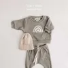 Barnkläder sätter modekläder set småbarn baby pojke tjej mönster casualt toppar barn lösa byxor 2st designer outfit clothing8781322