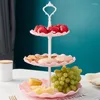 Utensilios para hornear, bandeja de dulces de tres capas de estilo europeo, soporte creativo para pastel de frutas para sala de estar, refresco para fiesta de Navidad