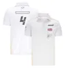 2022 F1 Tシャツ夏のメンズクイックドライポロシャツフォーミュラ1 Tシャツモーターケードレーシングスーツカーレーペル半袖チームユニフォーム