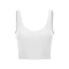 Yoga-Outfit V-Neck Sport BH für Frauen Langzeit gepolstertes Training Fitnessstudio BH U-Back Crop Tanktops Rippen Fitness Running Top Running Top