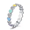 Zilveren regenboog kleurrijke ringen mode stapelbare vingerring voor vrouwen grils statement sieraden
