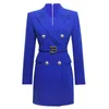 Women's Suits 2022 Tide Brand High-Quality Light Luxury British Temperament Waist Belt West Slim Long Jacket Autumn Winter