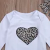 Kleidungssets Citgeett Frühling Herbst 0-24 Monate Kleinkind Baby Mädchen 3 stücke Herz Leopard Print Langarm Bodysuit Hosen Stirnband Outfit 221103