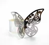 50pcs/lote Butterfly Hollow Napkin Rings 3d Papel Fuckle para a decora￧￣o da mesa de restaurante de festas de ch￡ de ch￡ de beb￪ no casamento