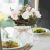 Dekorativa blommor Flower Artificial Fake Potted Bouquet Faux Vasesilk Rose Arrangement Centerpiececenterpieces WeddingBouquets Peony Peony