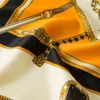 スカーフファッション女性のためのチェーンプリントツイルシルクスカーフ女性バンダナスクエアスカーフレディース 60 センチメートル × 60 センチメートルヘッドヒジャーブ