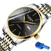 Montres-bracelets Montre automatique Man Guanqin GJ16142 Date mécanique Semaine 2022 Montre-bracelet de luxe étanche pour hommes avec outil de fixation