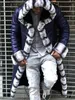 Men's Coat Faux Fleece Fur Patchwork Long Hooded Jacket Imitation Leather Trench Coats Winter Overcoat Male T221102