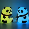 Luzes noturnas PANDA LEITO PANDA LIMPE LUZ SILUÇÃO Lâmpada de silicone USB Mesa colorida recarregável para quarto Presentes de Natal para crianças