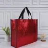 Neue Frauen Einkaufstasche Geschenkpapier Große Kapazität Leinwand Reise Aufbewahrungstaschen Laser Glitter Weibliche Handtasche Lebensmittelgeschäft Leinwand Tote Großhandel EE