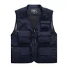 Herenvesten lente zomerse mode mesh vest met veel zakken mannen casual vest staande kraag tactische militaire mouwloze jassen uit het oog