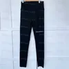 Letras vintage calças de fundo feminino Bottilho preto perneiras apertadas Slim Ins moda estilo leggings