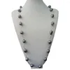 Catene naturale collana di perla d'acqua dolce crana barocca nera di buona qualit￠-90 cm lunga
