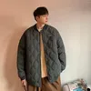Herrjackor Hong Kong Wind 2022 Vinterkläderkvalitet Diamond Lattice Cotton Jacket